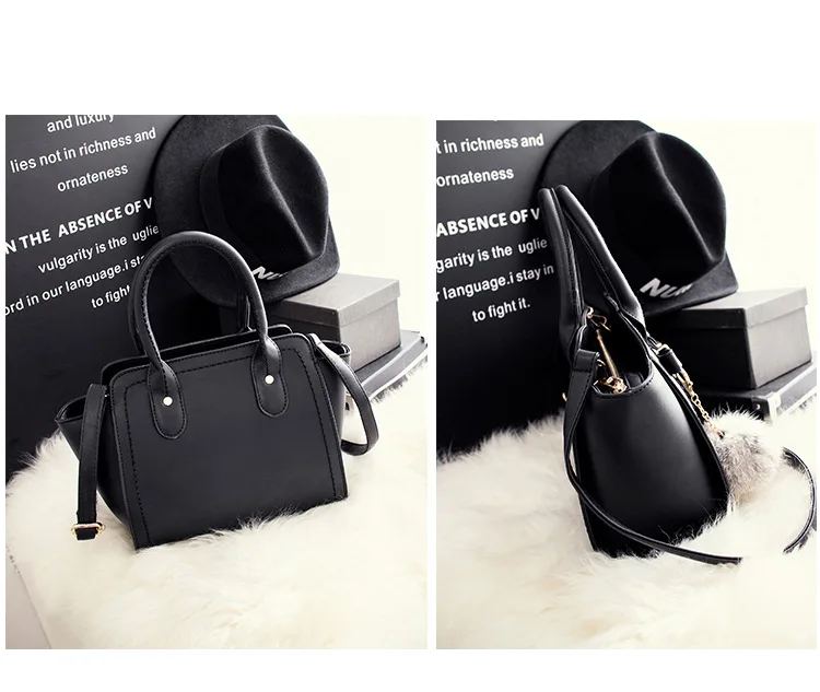 Women Handbag PU Leather Shoulder Tote Bag Fashion Girls Messenger Crossbody Hand Bags Solid Color For Lady Female (15)
