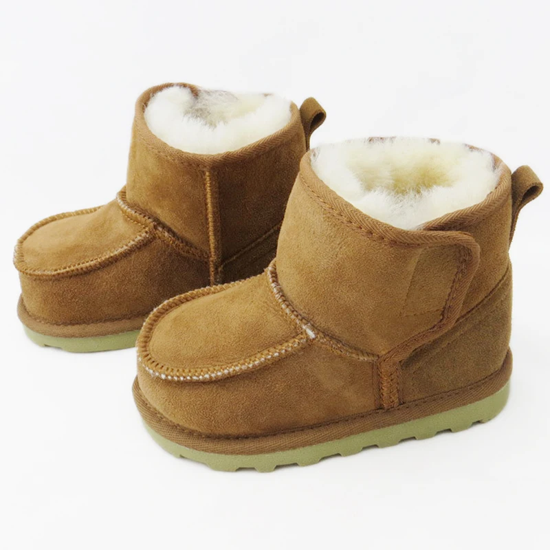 2016 Brand New Goat Fur Baby Boy Shoes Winter Snow Boots Kids Baby Ugly ...