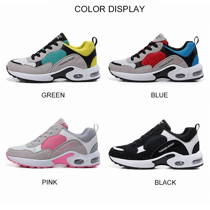 Respirant Formateurs Plat Feminino Décontractées Maille Green Mode Femmes blue Air Dames Tenis black De 2019 Sortie Lacet Printemps Chaussures Up pink Sport T76g6qI