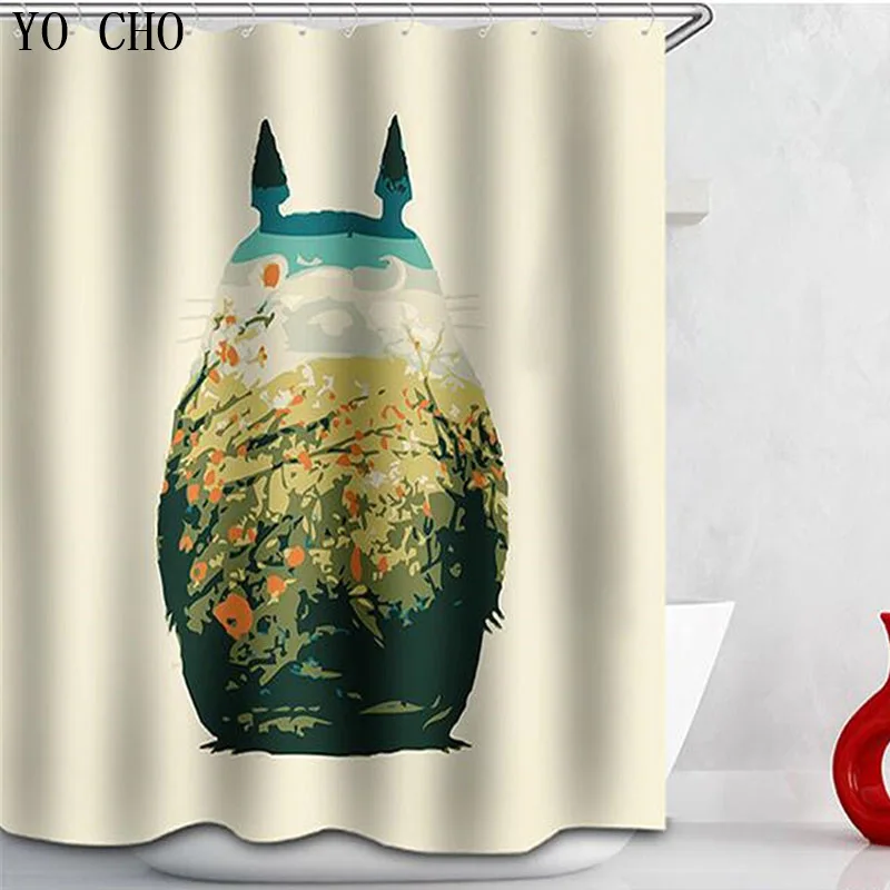 YO CHO 3d занавеска для душа штамп для ванной занавеска животное водопад peacoc полиэстер ткань штора с маяком для ванной занавески s - Цвет: Bird