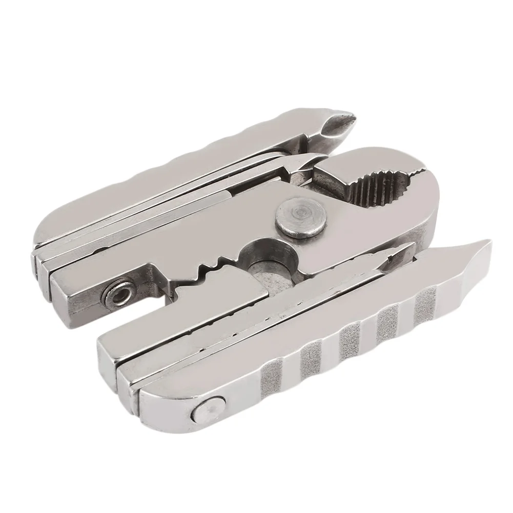 

Outdoor Gadgets Multi Tools Folding Pliers Silver Metal Wire Stripper Equipment Service Sturdy Camp Nail File Card Reader