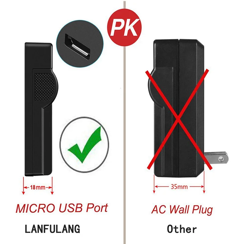 Lanfulang NP-FM50 Micro USB Зарядное устройство для sony NP-QM71 NP-QM91 BC-VM50 CCD-TR108 DCR-PC105 DCR-DVD100 DCR-DVD200 DCR-TRV17