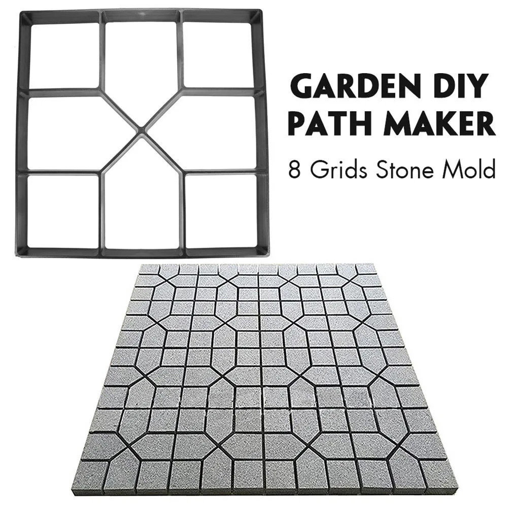 

Garden DIY Plastic Path Maker Pavement Model Concrete Stepping Stone Cement Mould Brick TB Sale