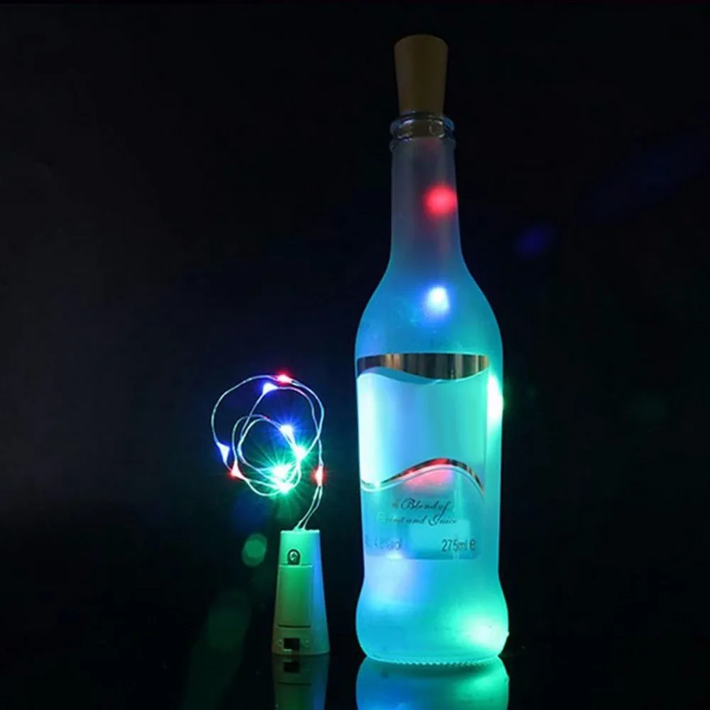 20 светодиодный в форме пробки гирлянды для бутылок на батарейках сказочные Вечерние огни на Рождество и свадьбу