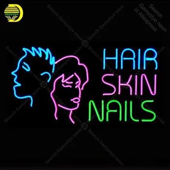 

Neon Sign for Hair Skin Nails with face Neon Tube sign glass handcraft Decor wall Room Naon Sign light lamp Letrero Trade mark