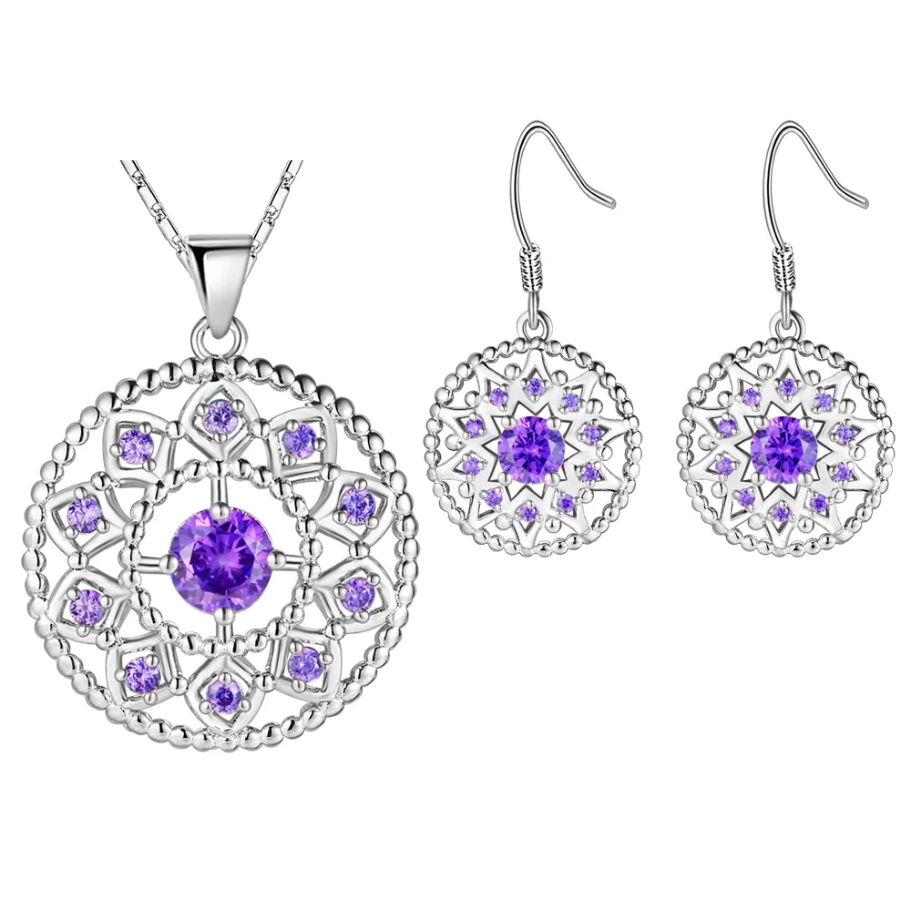 Christmas Tree Cute Jewelry Set 925 Silver Geometric