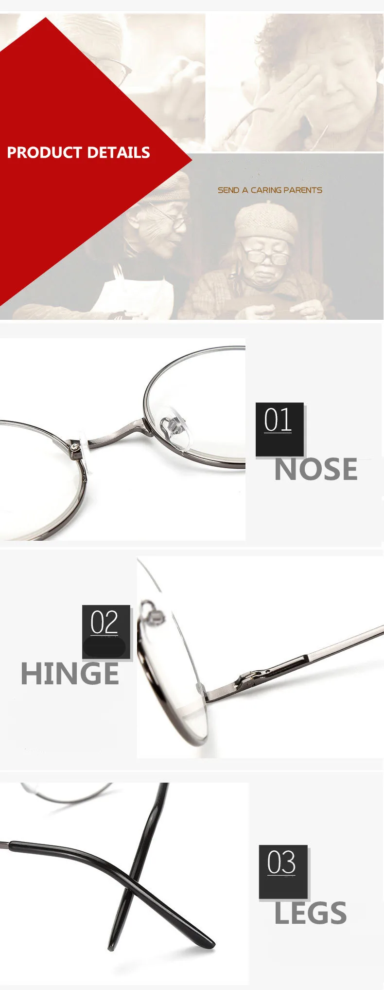 Ретро круглые зеркальные Мужские и женские очки для чтения с металлической оправой, мужские и женские зеркальные персонализированные+ 100.+ 400