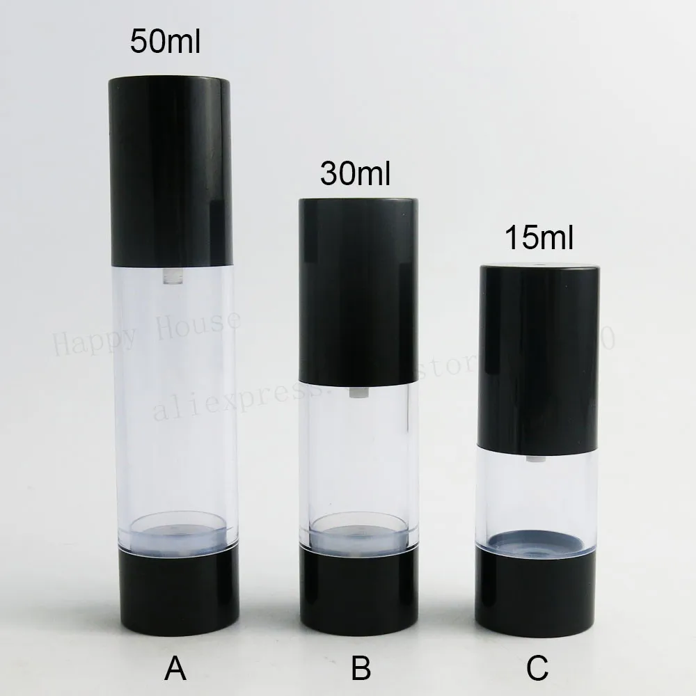 Новое шт. поступление! 24 шт. x 15 мл 30 мл 50 мл Портативный косметический прозрачный безвоздушного бутылки пластиковый насос бутылочка для