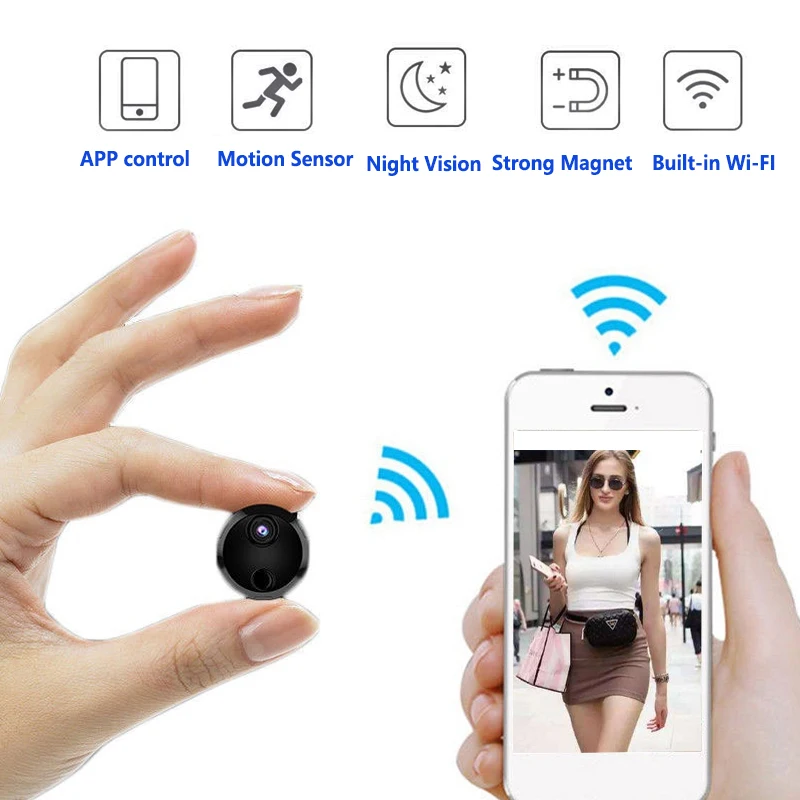 

Smart Wifi Mini Camera HD 1080P IP Network Camcorder 12MP Night Vision Motion Detection Sensor Car Sports Action DVR hidden TF