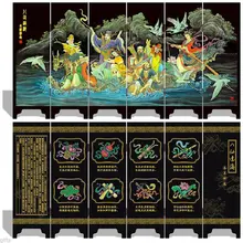 Складной экран 6 Панель Двусторонняя сувенир Восемь феи бесмерных пересекающих море