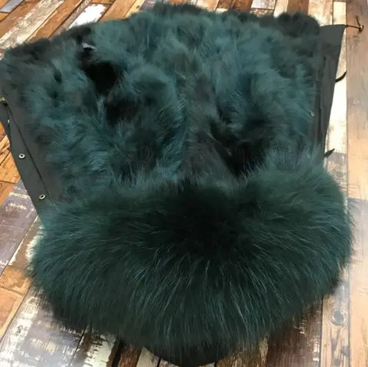 outside green color Зимняя куртка, женская верхняя одежда, Толстая теплая длинная парка, большой воротник из натурального меха енота, пальто с капюшоном, настоящая теплая меховая подкладка, Женская куртка - Цвет: outside green color