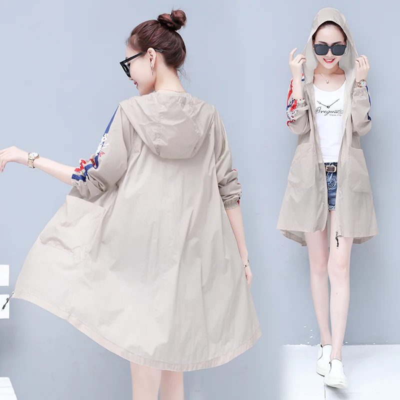 

ATKULLQZ 2019 new sunscreen clothing women's long section wild UV protection outdoor women's thin coat loose sunscreen shirt