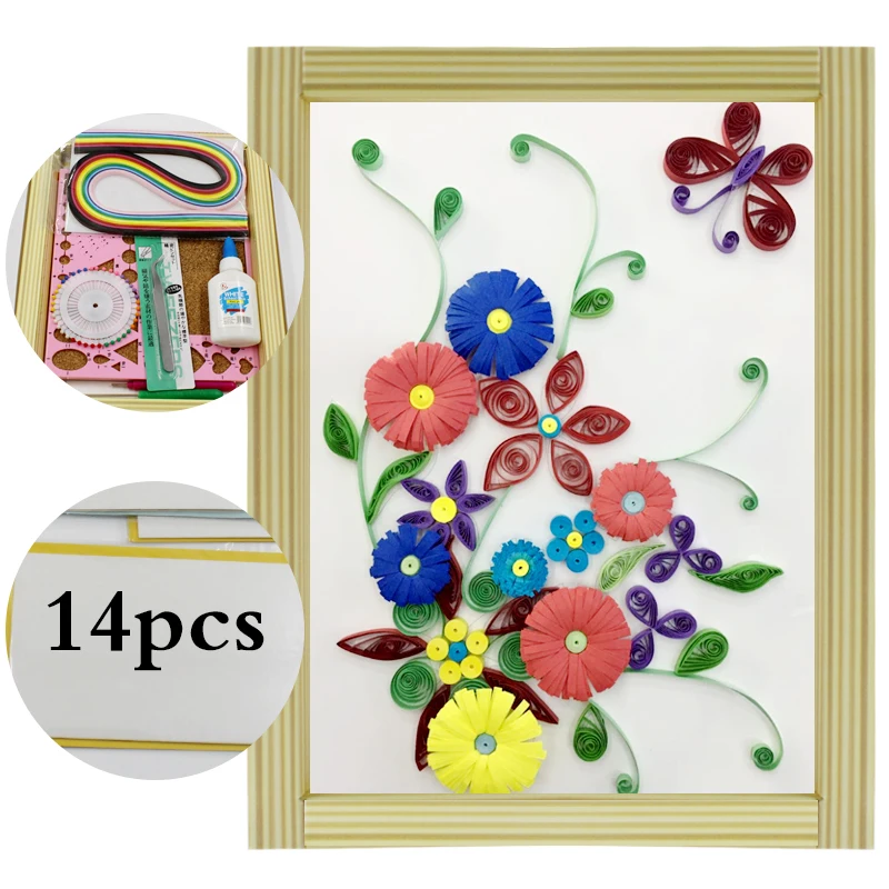 Buy 16 colorful Quilling Paper Craft Kits 14Pcs Tool