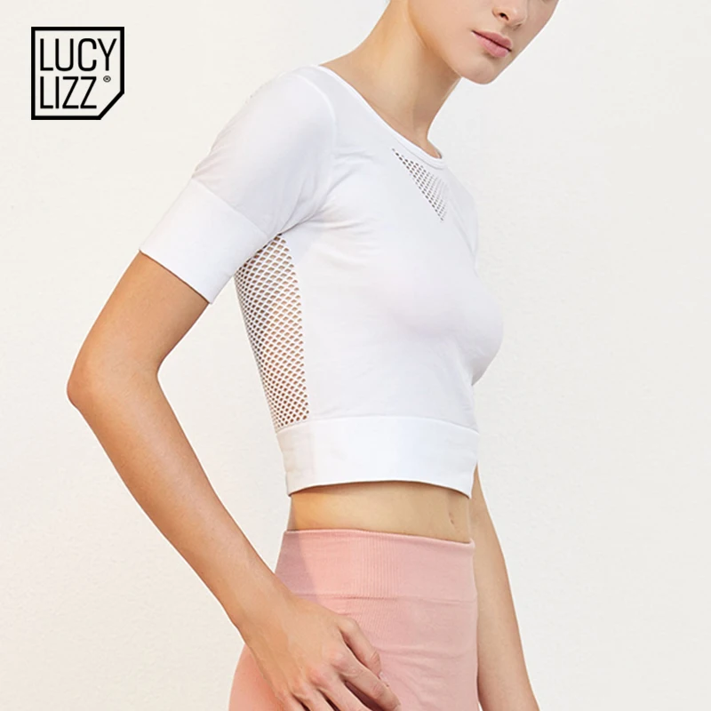 

Backless Yoga Shirts Tops Mesh Hollow out Shorts Cropped Top Tanks Gym Workout Vest Solid Slim Running Shirt Sport Gym Clothes