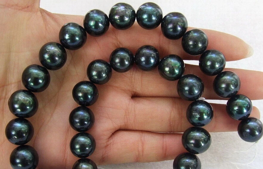 

xiuli 000756 12-14mm Black Round Pearls Bead 16