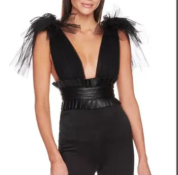 

Top Quality Strap Lace V-Neck Bodycon Jumpsuits Women Gauzy Celebrity Elegant Night Club Black White Party Jumpsuits