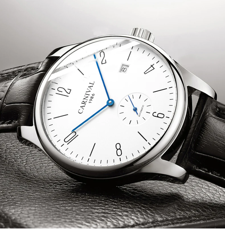 بسيطة رجل التلقائي الميكانيكية ووتش الرجال الأعمال الساعات الرجال الجلود للماء أزياء الرياضة ساعة Relogio Masculino 2019 جديد