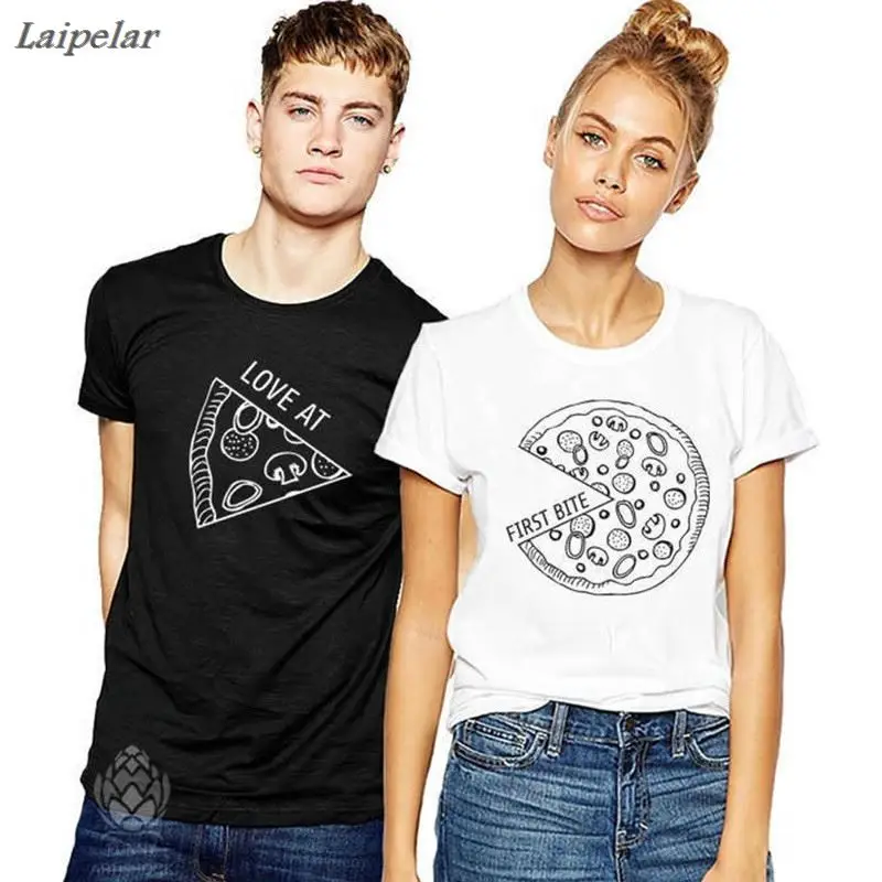 Laipelar Pizza Couple T Shirts For Lovers 2018 Casual Matching Couple Clothes Summer Men And Women Valentine's Tops Tees