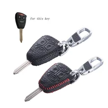 Luxury quality Genuine Leather Key Cover for fiat Dodge Chrysler journey Jeep wrangler Cherokee Liberty compass Keychain Case