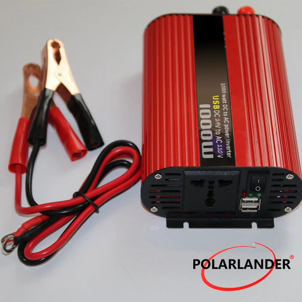 DC 12 V 24 V к AC 220 V 110 V 1000 W поляризационный USB портативный инвертирующий усилитель адаптер зарядное устройство Универсальный преобразователь напряжения