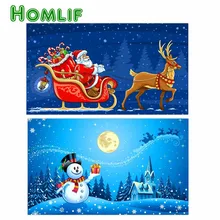 Изготовленная на заказ картина из бисера, пейзаж с изображением снеговика и Санта Клауса рождественские подарки пейзаж алмазной живописью деревня Алмазная вышивка