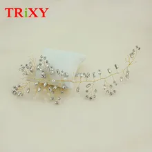 TRiXY H21-G Женская Мода Свадебные головной убор сусальное золото с бриллиантами гребень для волос Свадебные аксессуары для волос для свадьбы или Вечеринка