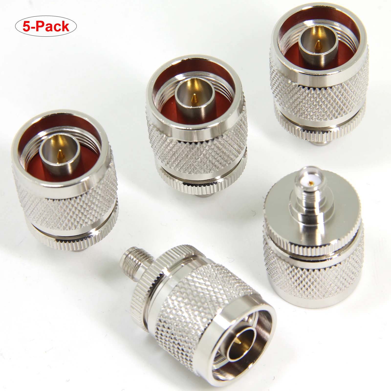 5 Pack N Type Male to SMA Female Coaxial Cable Adapter for Cell Phone