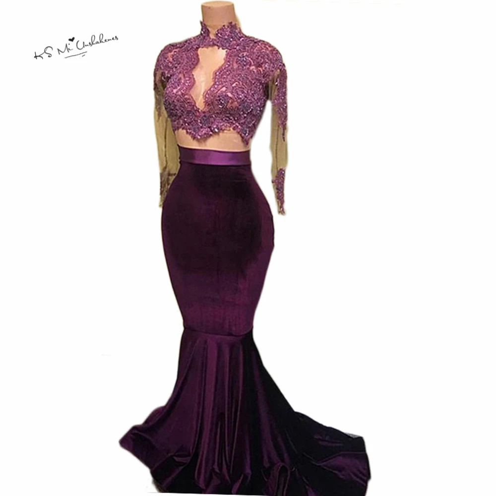 US $11.11 11% OFFLila Rot Samt Sexy Abendkleider Lange 11 Langarm Spitze Nixe abschlussball partei kleid Zweiteilige Sweep Zug Robe de Soireerobe US $11.11 11% OFFLila Rot Samt Sexy Abendkleider Lange 11 Langarm Spitze Nixe abschlussball partei kleid Zweiteilige Sweep Zug Robe de Soireerobe