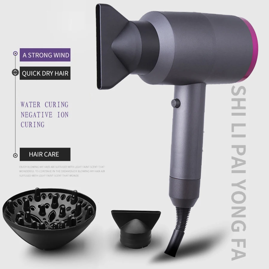 

Professional Hair Dryer Anion Hair Dryer Aluminum Alloy Body Hair Dryer Brush 1000W Air Outlet Anti-Hot Innovative Diversion