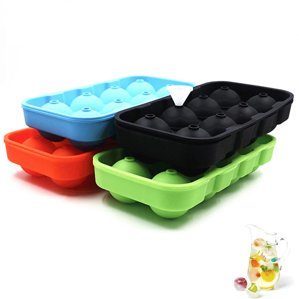 

8 Hole Ice Hockey Mold Silicone Ice Tray Icing Cube Creative 8 Even Spherical Ice Lattice Water Letter Black Cake Ice Cube Mold