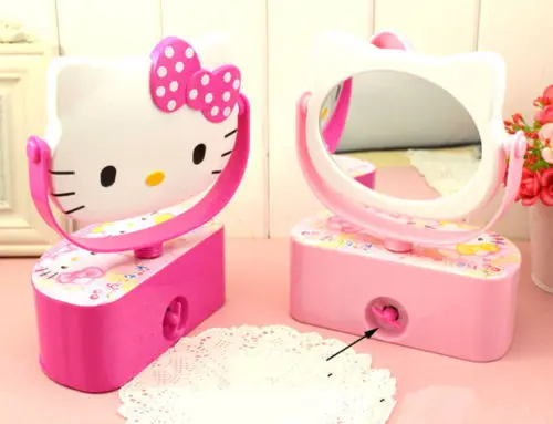 Новая музыкальная шкатулка HelloKitty зеркальная для косметики ювелирных изделий с