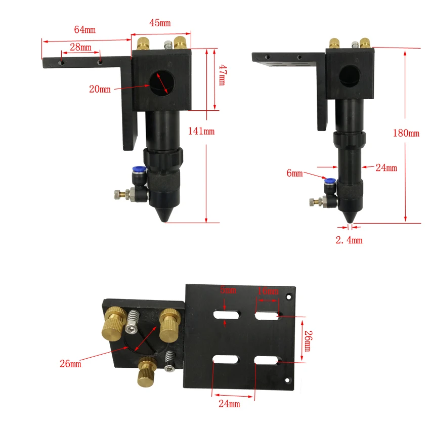 Мини co2 лазерная резка головка для 20 мм Диаметр объектива 25 мм отражающее зеркало