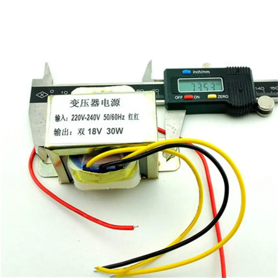 

Two 18V output 30W 50Hz power transformer input AC220-240V output 2X18V power transformer,1ea/lot