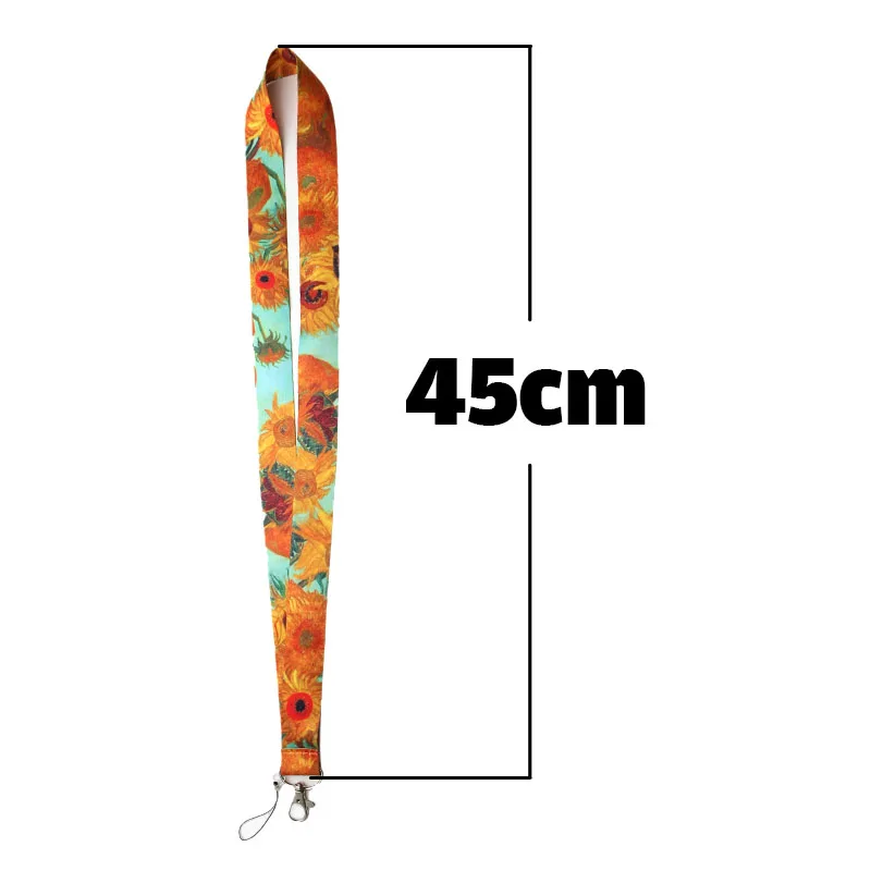 V209 картина маслом Ван Гога арт брелок Lanyards Id бейдж держатель ID карты пропуск мобильный телефон USB бейдж держатель ключевой ремень 1 шт