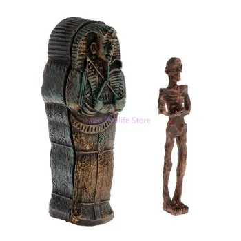 

Aquarium Fish Tank Mummy Egypt Landscape Decoration For Reptile Case Hide Play Ornaments Resin Skull Skeleton Handmade Gift C42
