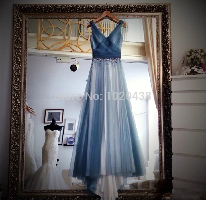 Элегантный халат de soiree maiden prom платье Тюль Бисероплетение vestido de festa longo А-силуэт вечерние v-образный вырез Длинные свадебные платья