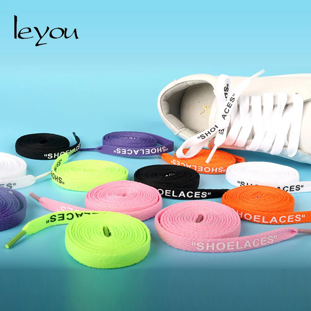 Leyou/двухсторонние шнурки с надписью «Shoelaces», белые шнурки для обуви «сделай сам», спортивная обувь на плоской подошве, разноцветные шнурки, новая мода