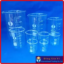 Verre Bécher 5 Pcs Ensemble 50, 100, 150, 200, 250 ml Forme Basse Marque Neuf de Haute Qualité