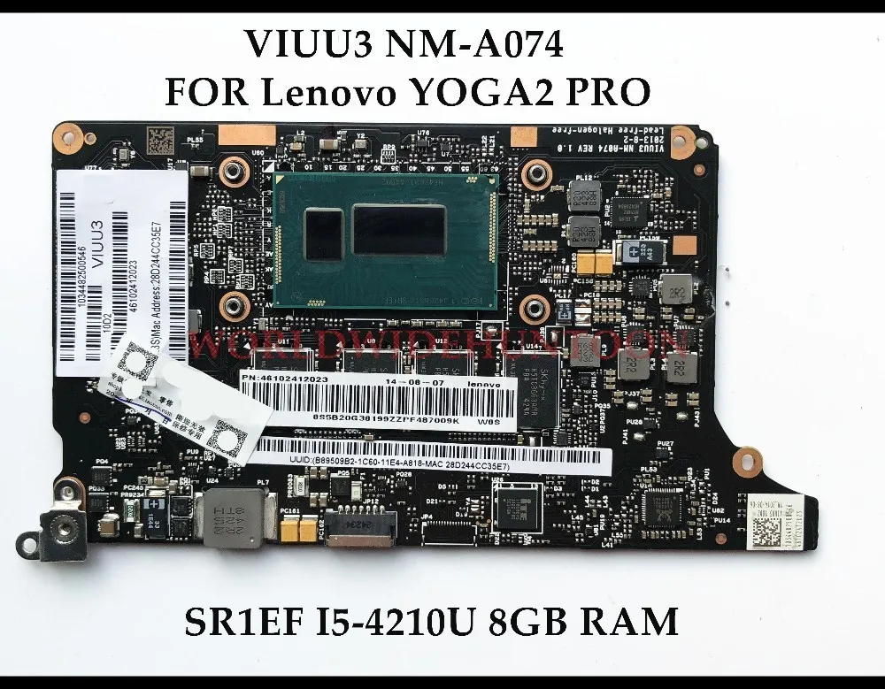 Высокое качество VIUU3 NM A074 для Lenovo YOGA 2 PRO Материнская плата ноутбука SR1EF I5 4210U 8GB RAMs