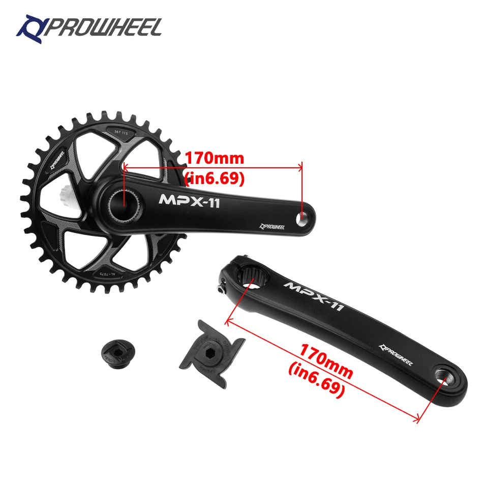 PROWHEEL 9/10/11 Скорость Crank передняя Звездочка комплект BB каретка 170 мм 36Т GXP с зубцами пластина MTB велосипеда диаметра окружности болтов(звездочка цепной передачи