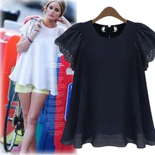 Повседневные свободные однотонные женские футболки для лета с коротким рукавом, хлопковые футболки для женщин с круглым вырезом и рукавом-бабочкой