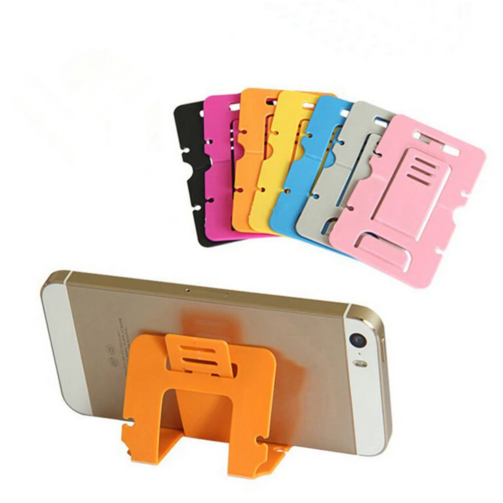 

Universal 5pcs in Random Color Card Mobile Smart Phone Stand Holder Support Foldable for iphone 5S 6 6S for Samsung S6 S7 Tablat