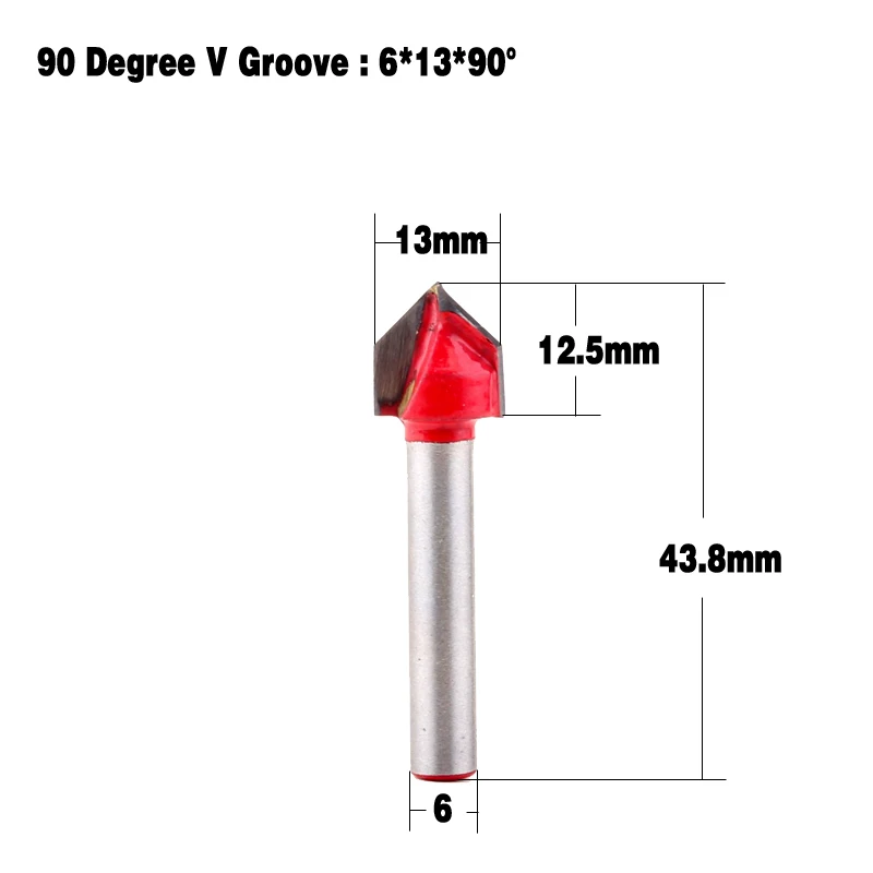 Like-Tige de 6 mm 6mm tige 3D CNC gravure V rainure aiguille