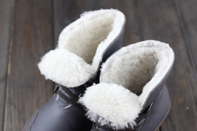 Женские ботинки; зимняя обувь; шерстяная обувь из натуральной кожи; женские ботильоны на шнуровке с круглым носком; женская обувь без подкладки