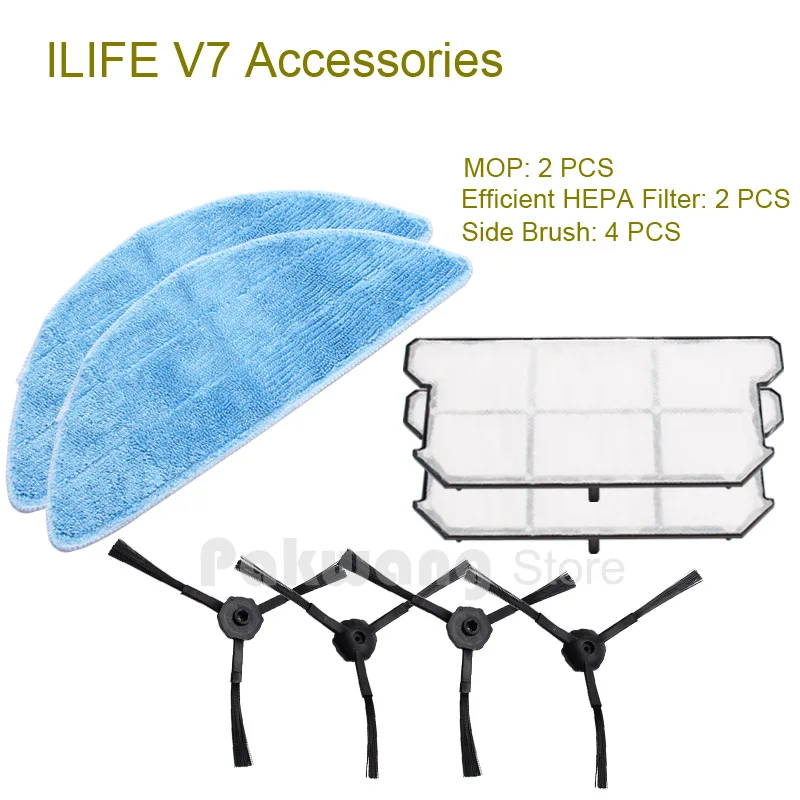 Original Robot vacuum cleaner Parts ILIFE V7 Mop 2 pcs Efficient HEPA