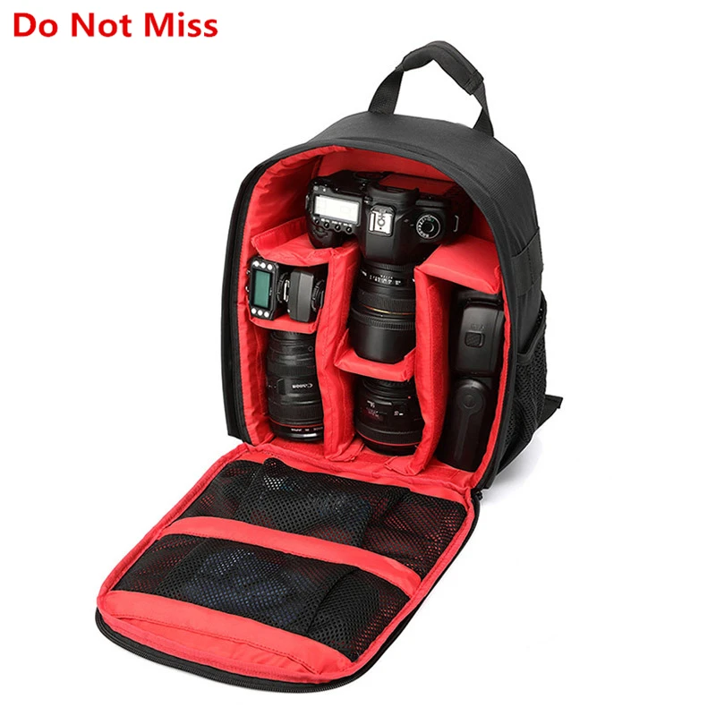 

Do Not Miss Waterproof Functional DSLR Backpack Camera Video Bag w/ Rain Cover SLR Tripod Case PE Padded for Photographer