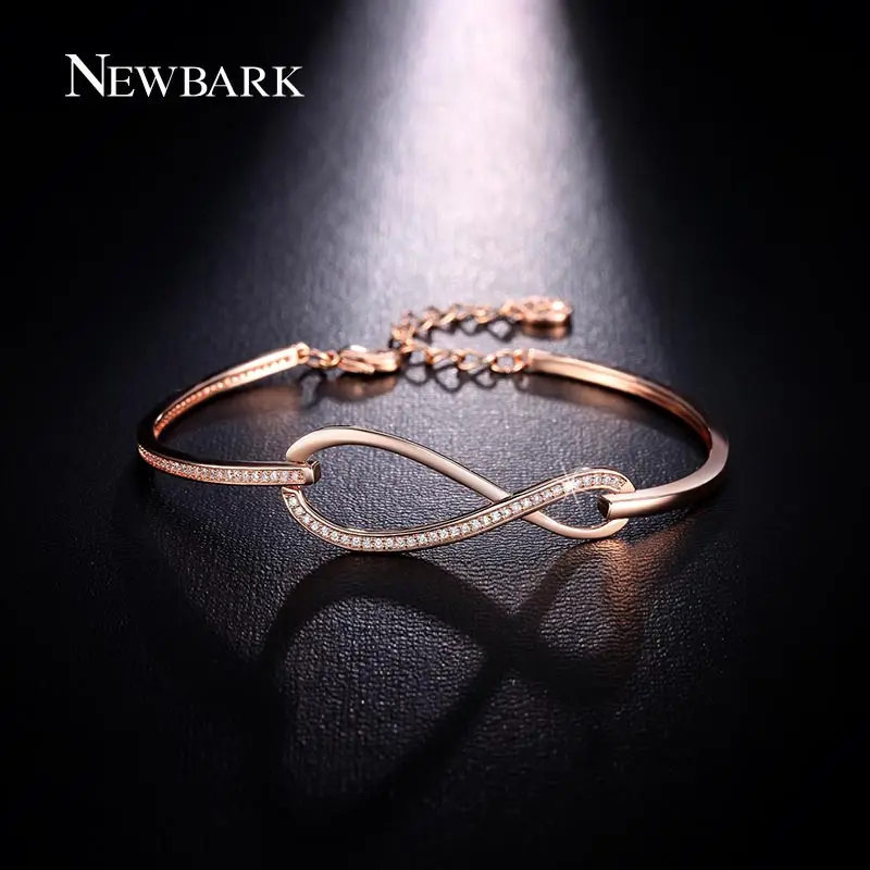 font b NEWBARK b font Micro CZ Diamond Paved Figure 8 Infinity font b Bracelet