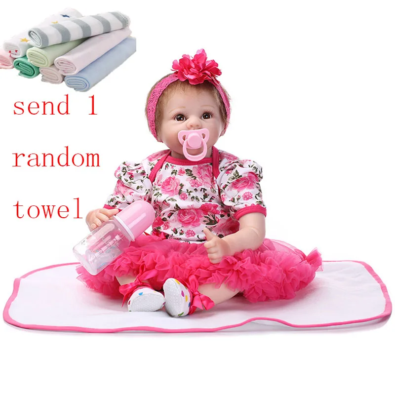 

NPK 55cm Silicone Reborn Baby Dolls Simulation Baby Toddler Doll Soft Cotton Body Doll Toys For Kids