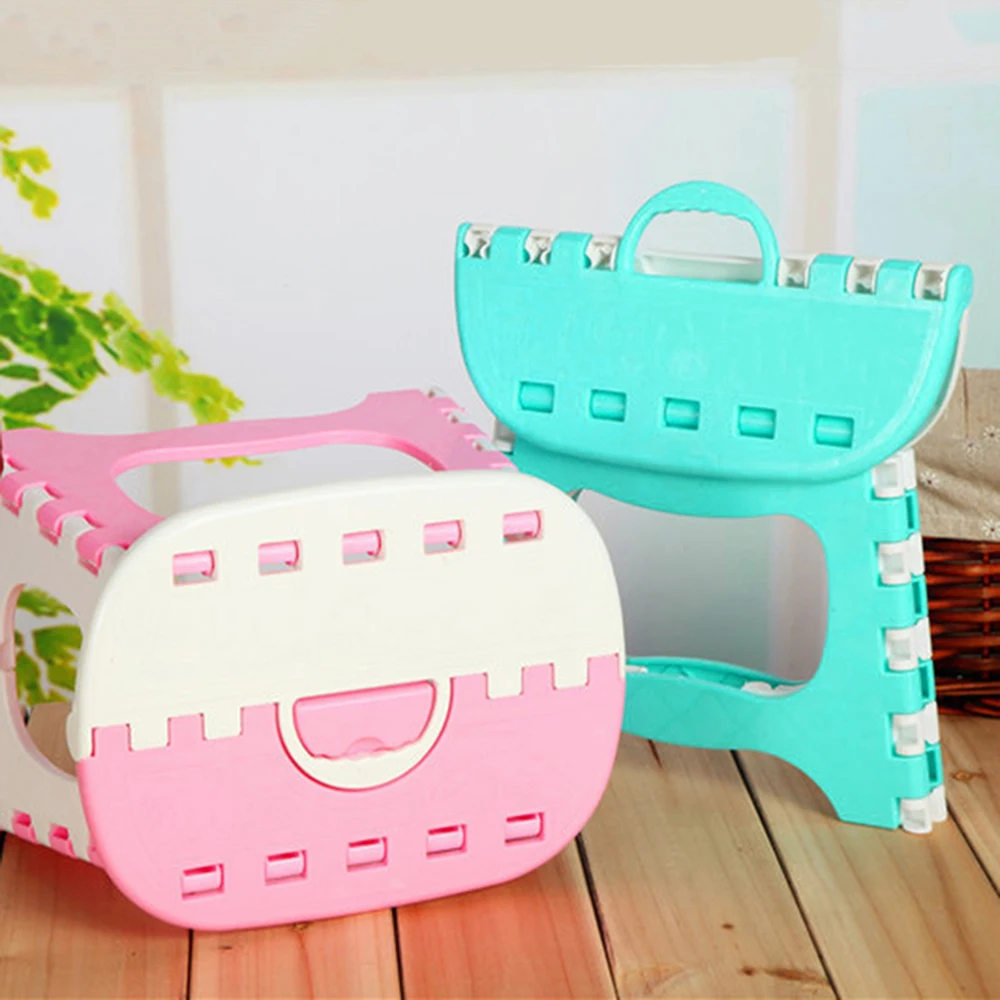

Children Chairs Folding Chair Portable Outdoor Child Camping Picnic Step Stool Plastic Foldable 2 Color Mini Seat Chair Hot Sale