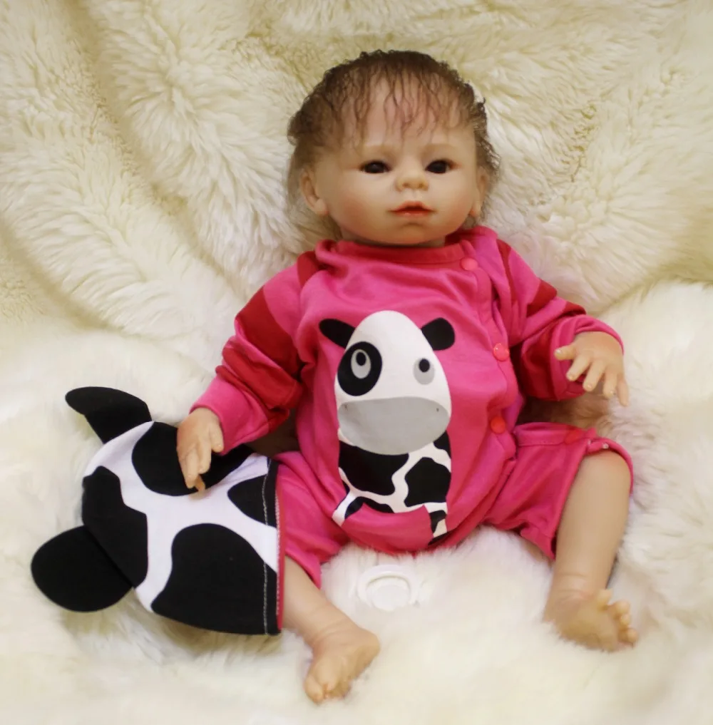 

High quality 18" reborn dolls toys cloth body silicone vinyl reborn babies for children gift play house toys bebe alive bonecas